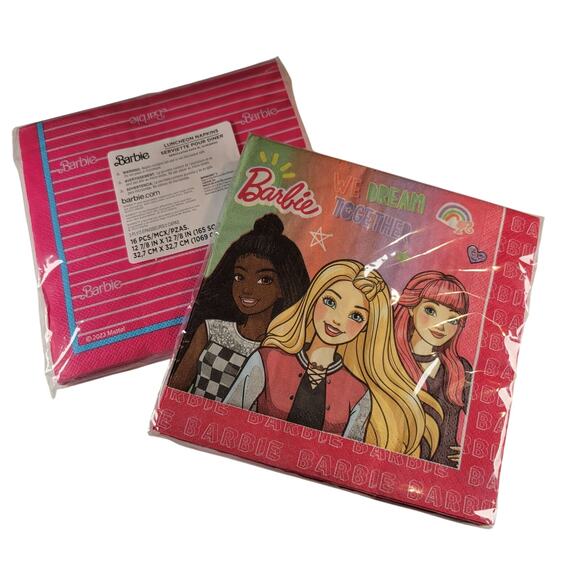 Lot of 2 Packs Barbie Luncheon Napkins - 16 Ct Each Party Supplies Birthday - Picture 7 of 7